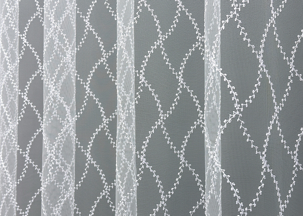 Тюль VR-Textil 1576т Фатин з вишивкою та люрексом Білий 450х270 см (42-0919) Київ - фото 5