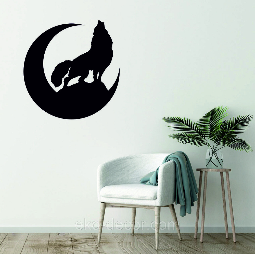 Декоративное настенное Панно «Волк», Декор на стену 90*87, Черный Киев - изображение 4