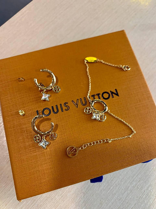 Луї Віттон комплект / Louis Vuitton браслет і сережки Одеса - фото 3