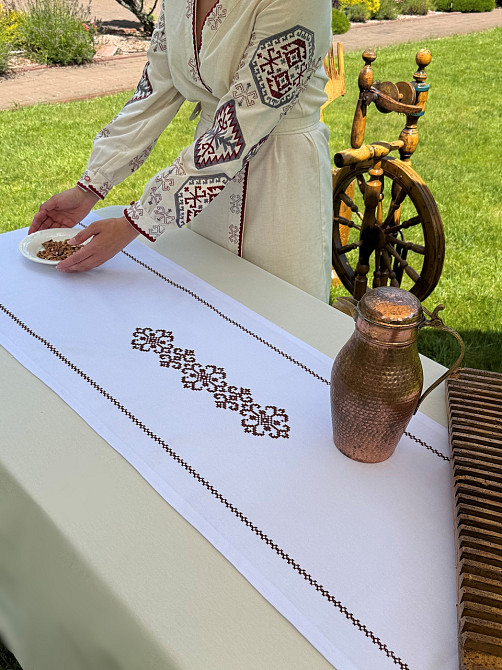 Ecotton Ранер доріжка Ecotton 45x170 см для обіднього столу водовідштовхувальна в етно-стилі бі Коломия - фото 4