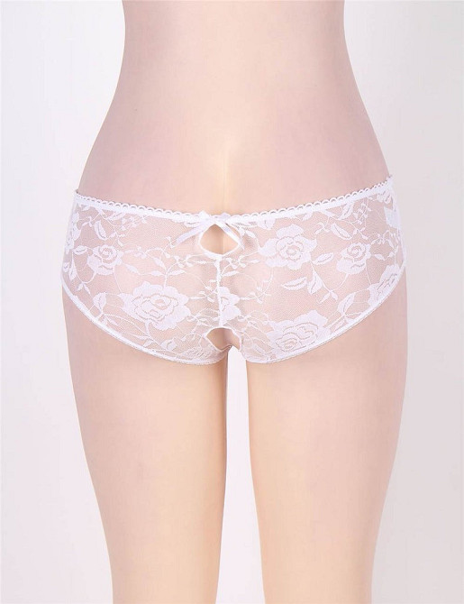 Сексуальные белые кружевные трусики Star Night с открытым доступом, M/L Sex Aura Киев - изображение 5