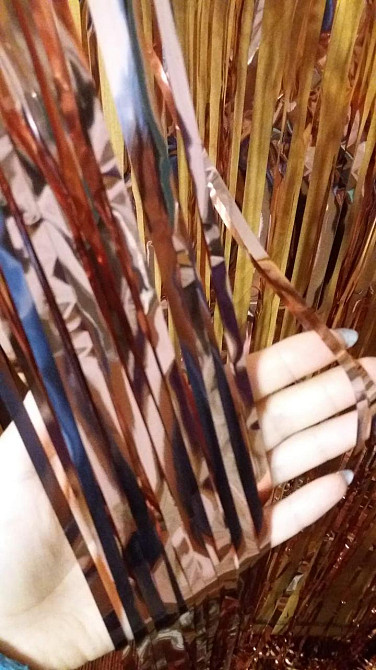 Дощик для фотозони прикраса 245 см на 92 см рожеве золото Київ - фото 7