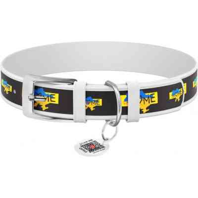 Нашийник для тварин WAUDOG Design з QR паспортом "Дім" XL Ш 35 мм Д 46-59 см (білий) (3606-0230-15) Вінниця