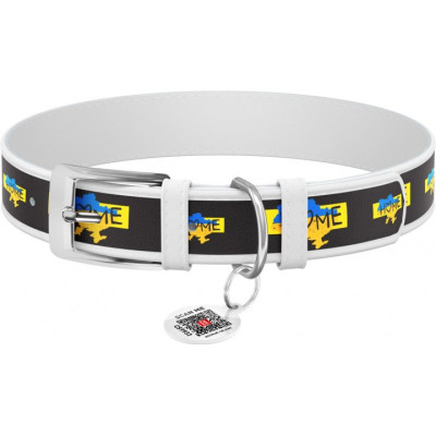 Нашийник для тварин WAUDOG Design з QR паспортом "Дім" XL Ш 35 мм Д 46-59 см (білий) (3606-0230-15) Вінниця - фото 1