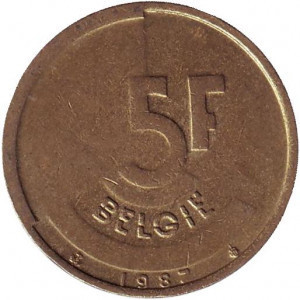 5 франків. 1987 рік, Бельгія (Belgie). Полтава - фото 1