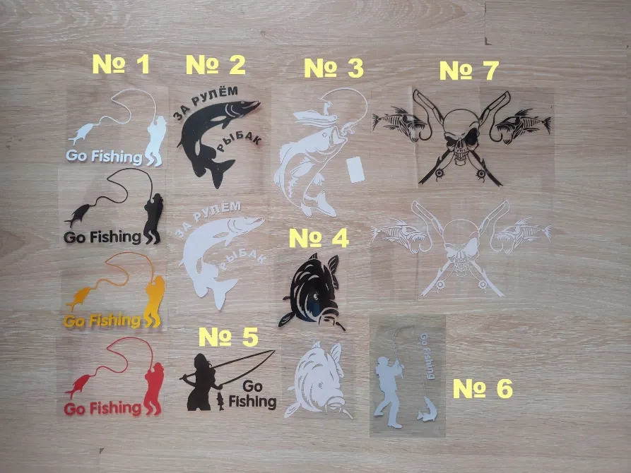 Наклейка на авто на тему риболовля Київ - фото 1