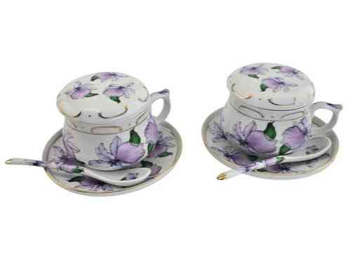 Сервиз чайный фарфор на 2 персоны Цветы Киев
