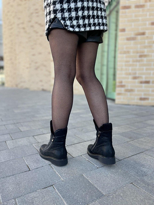 Vesna Жіночі черевики VESNA чорні натуральна шкіра-сатин висота 15,5см (2440) Коломыя - изображение 2