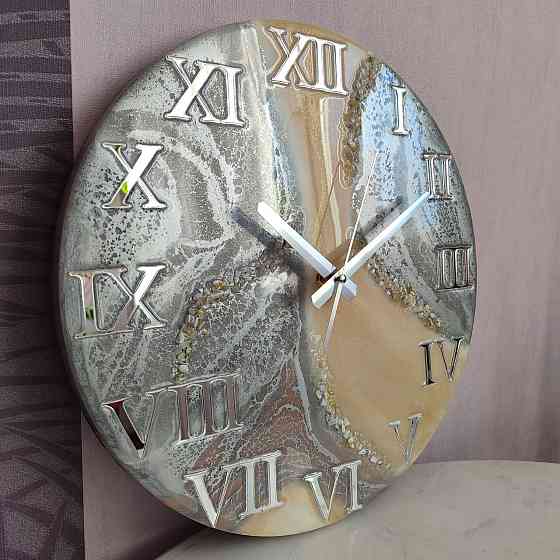 Годинник настінний 40 см з епоксидної смоли Дніпро