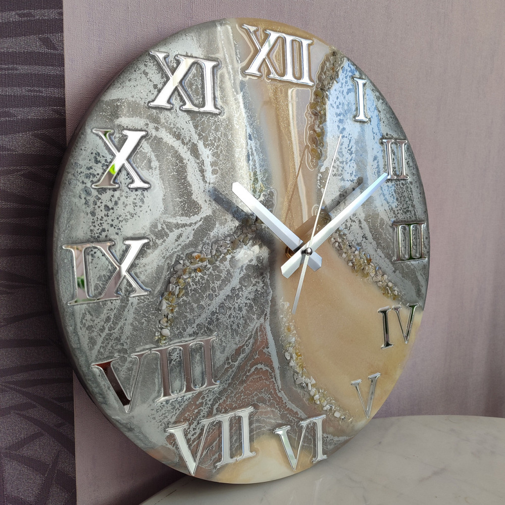 Годинник настінний 40 см з епоксидної смоли Дніпро - фото 2