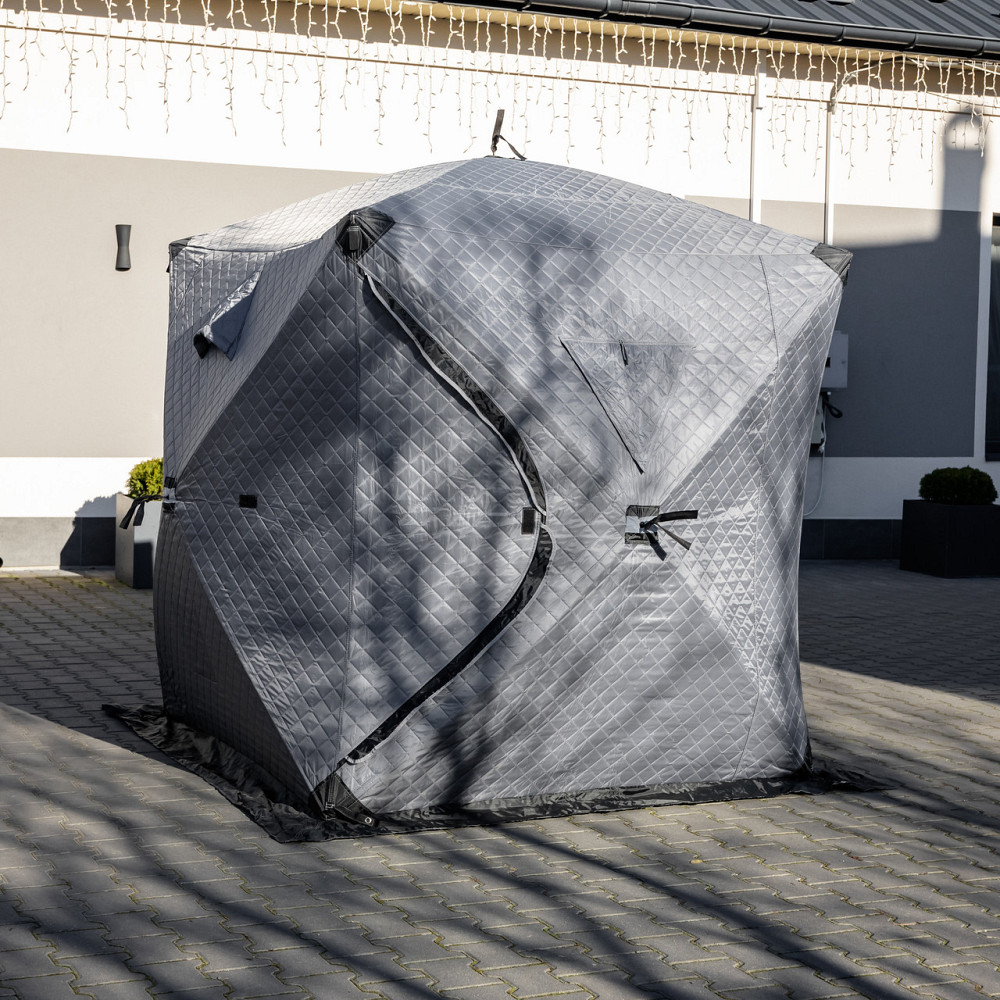 Намет зимовий утеплений "куб" (3-місний 210х210х210), Зимовий намет для рибалки туризму кемпінгу та подорожей Сірий LU-BD18G Київ - фото 10