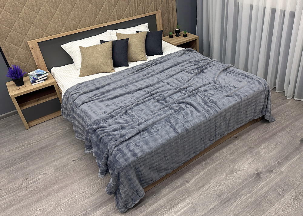 Плед-покривало 200х230 см (+-5см) Soft Night Графітовий (87-132) Київ - фото 3