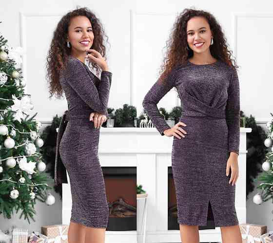 Вечірня сукня міді з люрексом "Olivia" оптом | Розпродаж моделі Київ