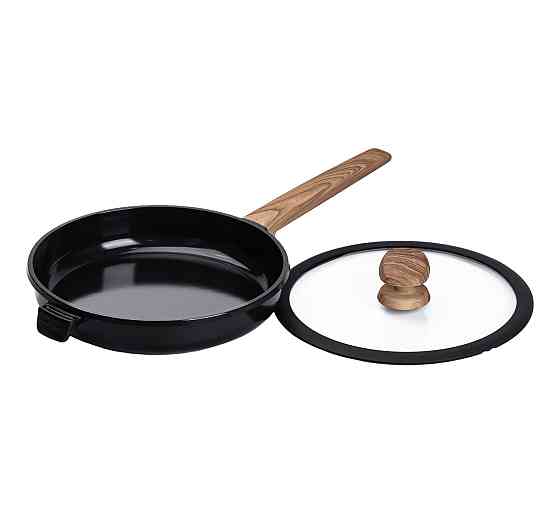 Алюмінієва сковорода з керамічним покриттям антипригарним 1.8 л Ø 24 см чорна MGC HP-4-457B Коломия