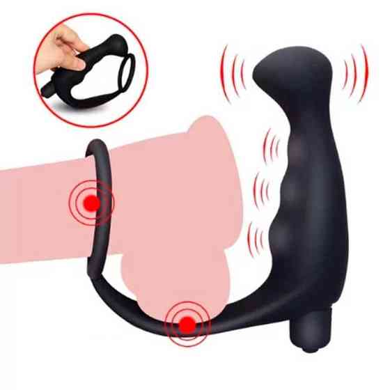 Анальный массажер стимулятор простаты с вибрацией Roger-4 - Черный Винница