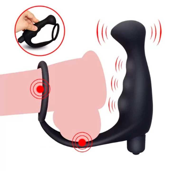 Анальний масажер стимулятор простати з вібрацією Roger-4 - Чорний Вінниця - фото 3