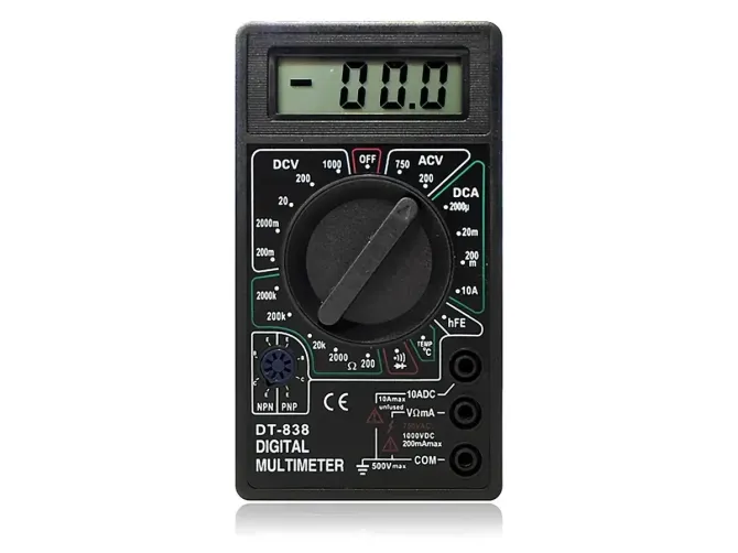 Тестер электросети 1 сорт DT-838: цифровой, ручной выбор пределов измерений, ЖК индикатор Киев - изображение 2