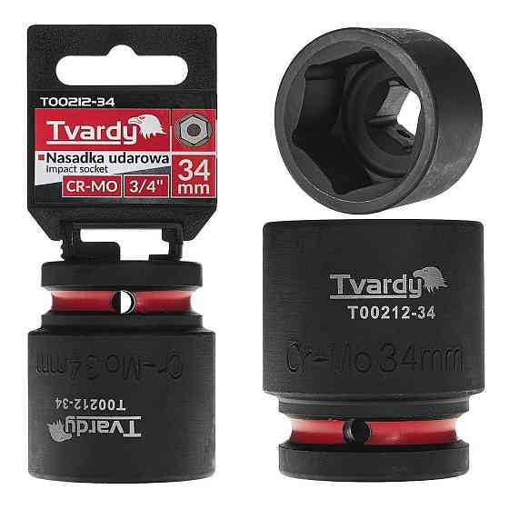 Головка ударна "Tvardy" з хром-молібденової сталі (Cr-Mo)  3/4"  6-гранна 34 мм Київ