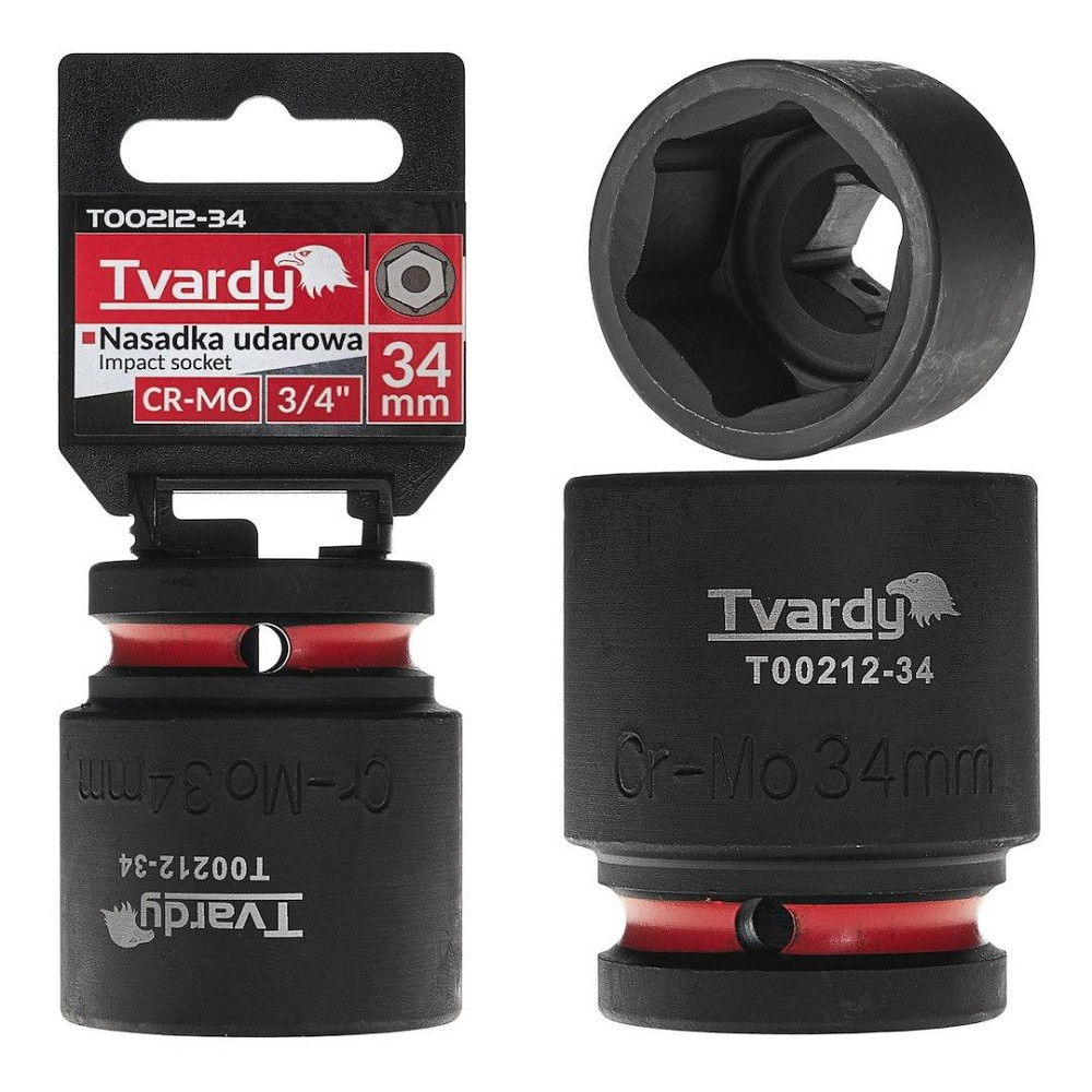 Головка ударна "Tvardy" з хром-молібденової сталі (Cr-Mo)  3/4"  6-гранна 34 мм Киев - изображение 2
