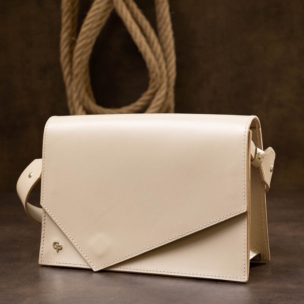 Кожаная женская сумка GRANDE PELLE 11568 Бежевый Киев - изображение 3