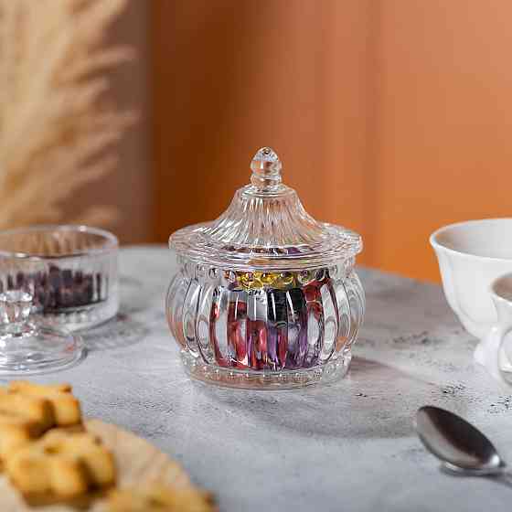 Yiwu Цукерниця скляна з кришкою Ø 8 см у східному стилі HP-YH-2 Київ