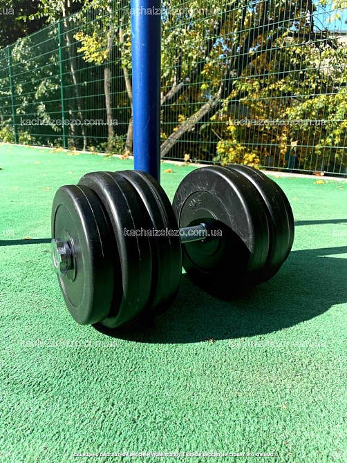 Гантелі набірні 2 по 28 кг з ABS покриттям хром грифи Гантелі, гирі, штанги і диски бітумні Київ - фото 7