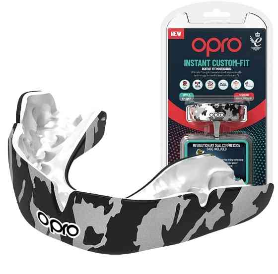 Капа OPRO Instant CAMO доросла (вік 11+) Black/White (art.102523002) Кам'янське