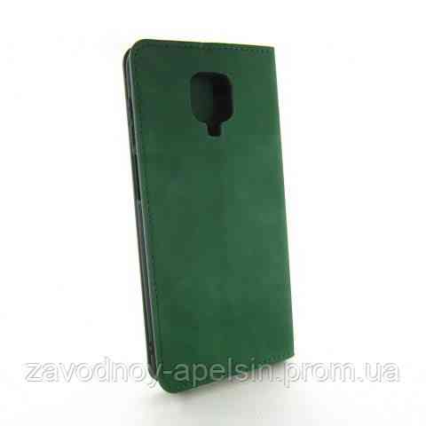 Чехол книжка Xiaomi Redmi Note 9 pro 9S Premium (зеленый) Одесса
