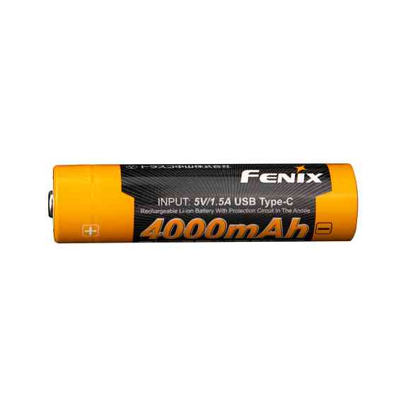 Аккумулятор 18650 Fenix ARB-L18-4000U с зарядкой Type-C (Черно-желтый) Винница