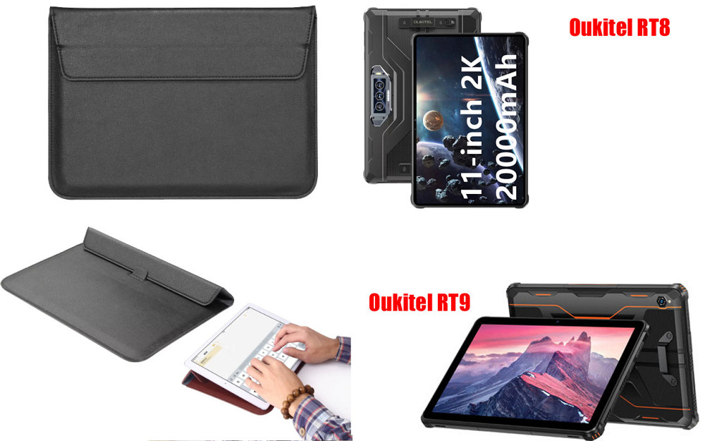 Чохол-конверт VitoCase для Oukitel RT8, Oukitel RT9, з функцією підставки для планшета Чорний Київ - фото 1