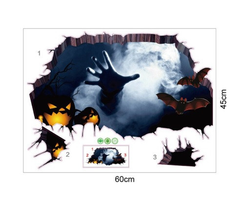 Наклейки Хэллоуин 45 на 60 см разноцветный Киев - изображение 3