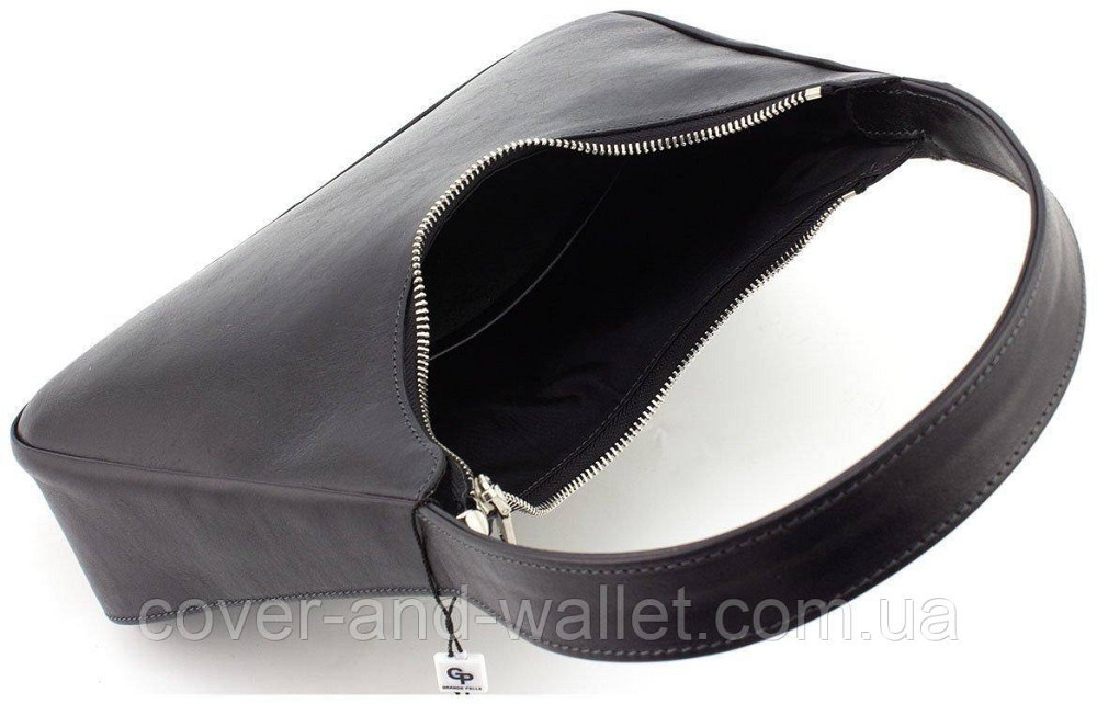 Модная женская сумка-багет черного цвета из итальянской кожи Grande Pelle 763610 Киев - изображение 4