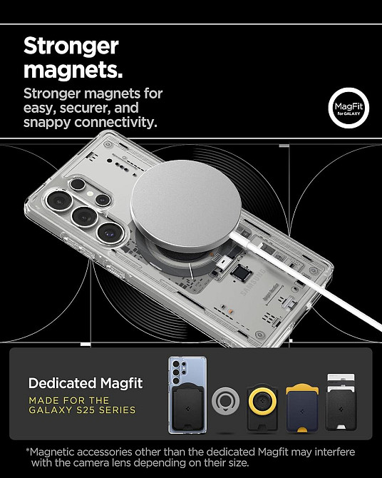 Чехол Spigen Ultra Hybrid MagFit для Galaxy S25 Ultra прозрачный магнитный Qi2 сертифицированный Neo One Киев - изображение 4