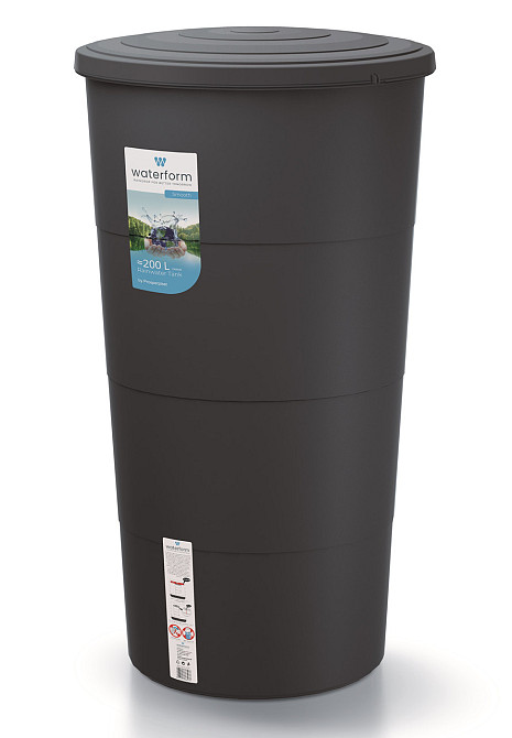 Ємність для збору дощової води Prosperplast Smooth, антрацит, 200 л Київ - фото 3
