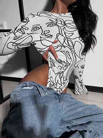 Женское стильное боди с абстрактным принтом микродайвинг Одесса