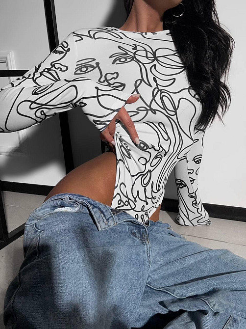 Женское стильное боди с абстрактным принтом микродайвинг Одесса - изображение 4