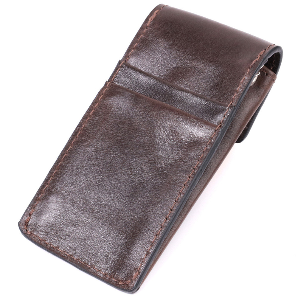 Оригинальная ключница в виде футляра из натуральной кожи Коричневый (GRANDE PELLE) Киев - изображение 8