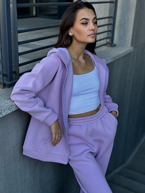 Жіночий спортивний костюм на флісі Бузковий 50/52 Харків - фото 3