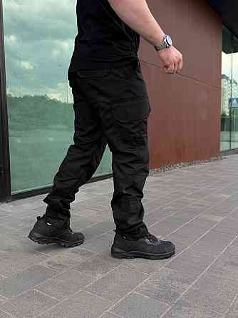 Військові штани чорні ріп-стоп літні ЗСУ, тактичні чоловічі армовані штани для бойових задач і тренувань Львів