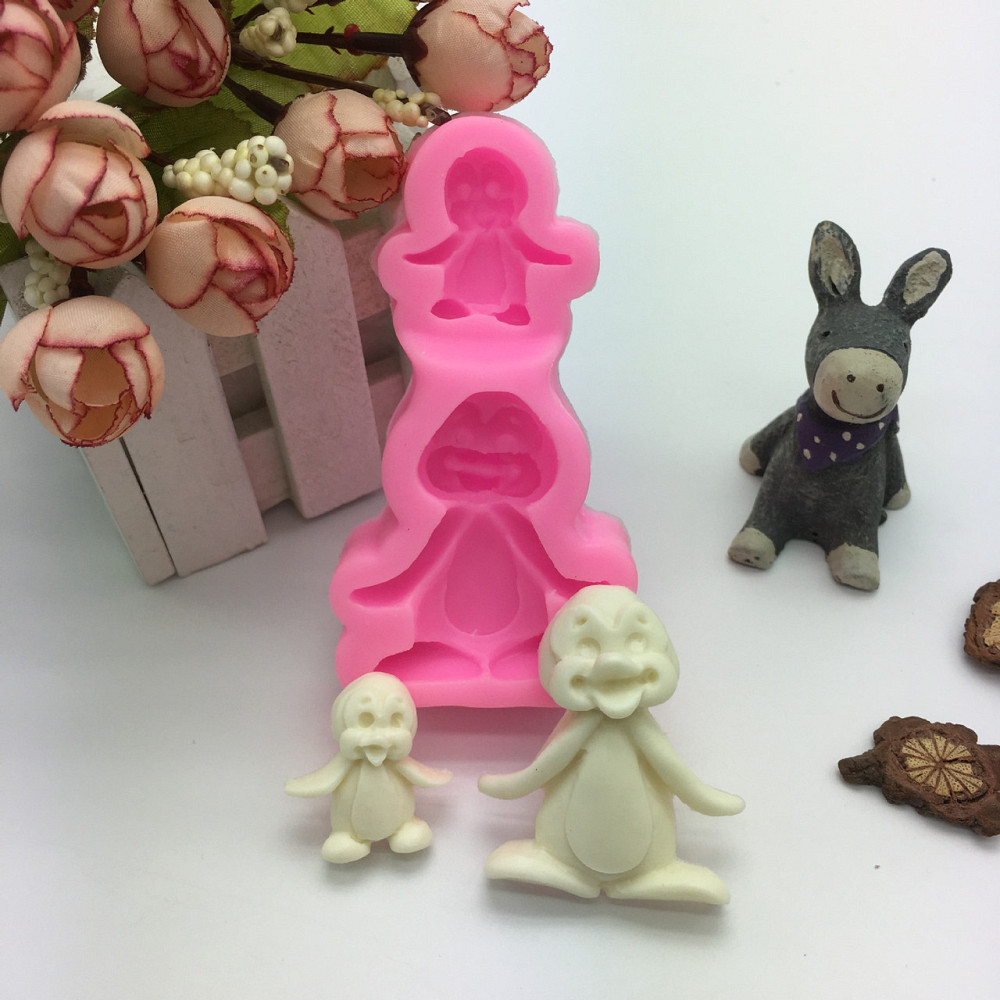 Молд силиконовый Пингвины 93 на 39 мм розовый Киев - изображение 8