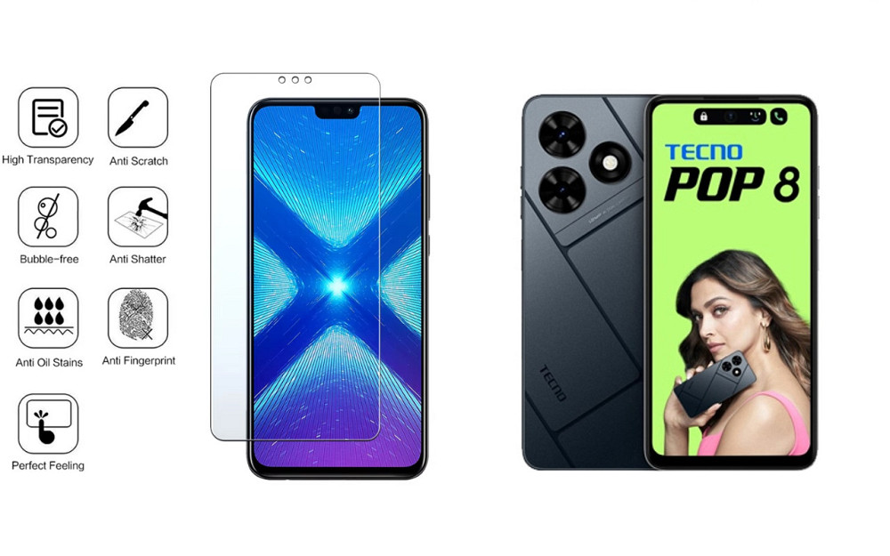 Защитное стекло NeoGlass для Tecno POP 8 – ультрапрозрачное и устойчивое Киев - изображение 4