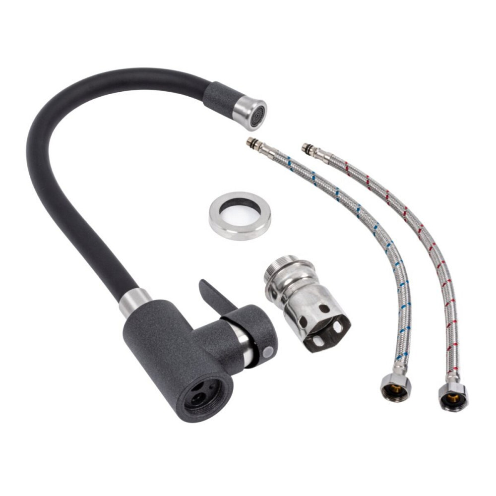 KT 90 змішувач гнучкий фарбований TM Valeso (КАРБОН) Коломыя - изображение 2