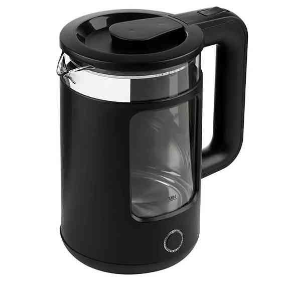 Електричний чайник 2л, 2200Вт + база, СВ 9212, Чорний / Електрочайник прозорий / Дисковий електрочайник Київ