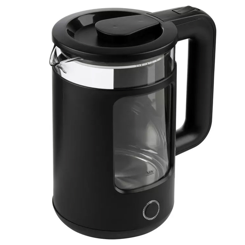 Електричний чайник 2л, 2200Вт + база, СВ 9212, Чорний / Електрочайник прозорий / Дисковий електрочайник Київ - фото 6