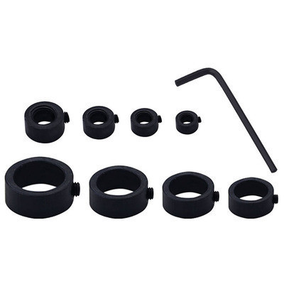 Обмежувачі глибини свердління для свердел 8 шт 3-16 мм, регульовані стопорні кільця для точного занурення Київ - фото 3