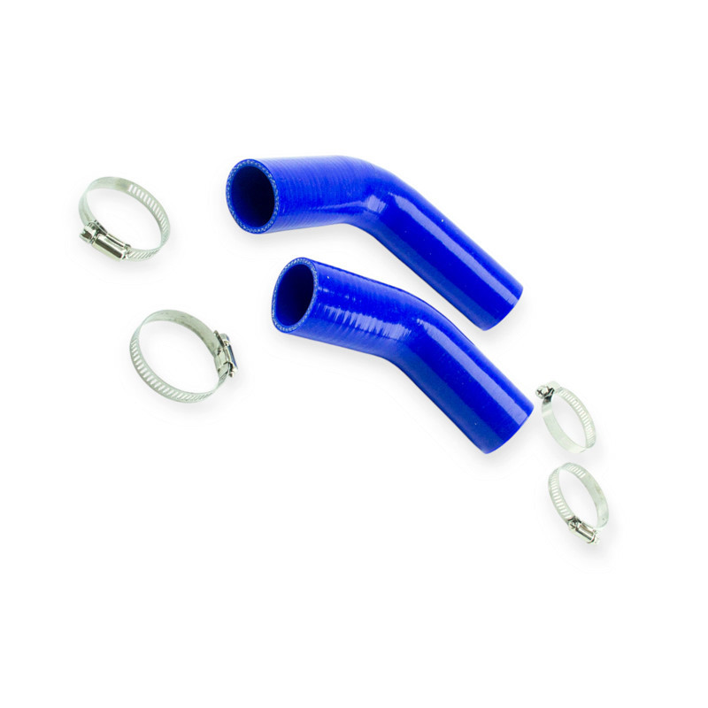 Патрубок МТЗ-80 (к-кт 2 шт) силікон синій із хомутами радіатора Мукачево - фото 1
