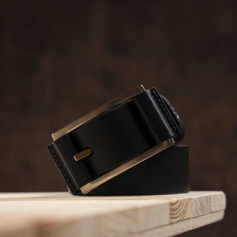 Стильний ремінь під штани GRANDE PELLE 00869 Чорний Київ - фото 3