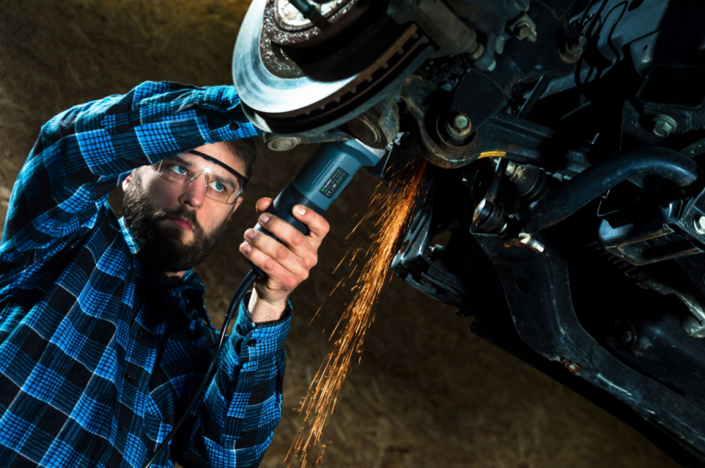 Болгарка (кутова шліфувальна машина) Wuber 1600Вт 125мм + набір 10 дисків 125мм (Польща) Київ - фото 8