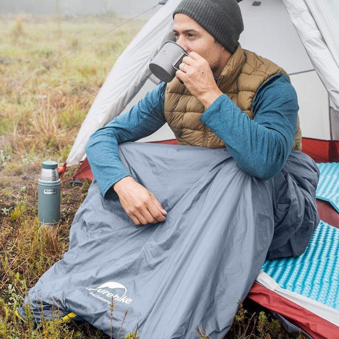 Спальник надлегкий Naturehike Summer LW180 NH21MSD09 лівий, (15°C), p-p M, зелений Київ - фото 4