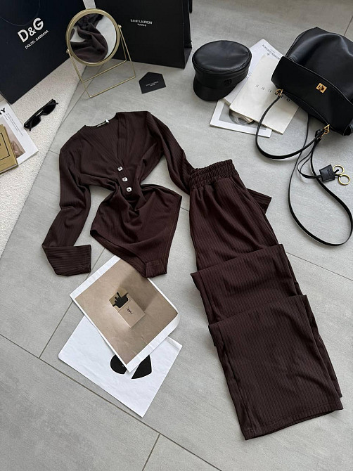 Женский базовый костюм двойка: боди и брюки из ангоры рубчик Одесса - изображение 1